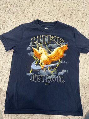 Nike Navy Graphic Loose Fit Tee with White Print
